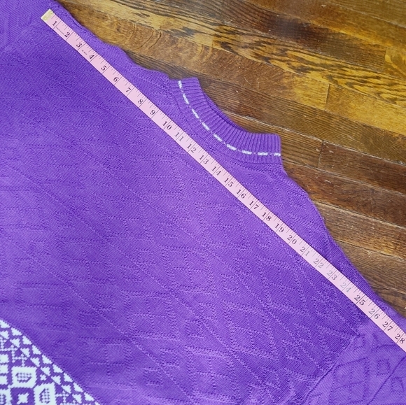 Vintage 80s Purple Mock Neck Oversized Cozy Sweater - Picture 4 of 11